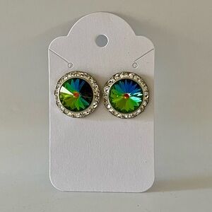 15mm Crystal Round Rhinestone Multi-Colored Earrings